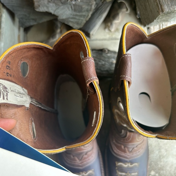 Men's Brown Leather San Fernando Western Rodeo Boots NewWB Sz-29 (US 10.5) LocBB - Picture 8 of 12